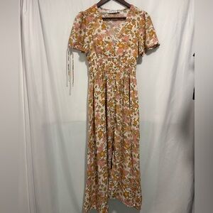Petal & Pup Floral Maxi Dress Smocked Boho Size 6